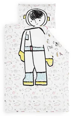 Produktbild von SLEEPWISE Kinderbettwäsche 135x200 |   2tlg. Bettwäsche Kinder mit Kissenbezug 50x75 cm | Extraweiche Mikrofaser Kinder Bettwäsche Set mit Reißverschluss | Planets