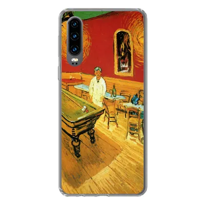 Produktbild von MuchoWow® Handyhülle Schutzhülle Hülle für Huawei P30 Das Nachtcafé - Vincent van Gogh Silikon Softcase Handy Hülle - Kartenbesitzer