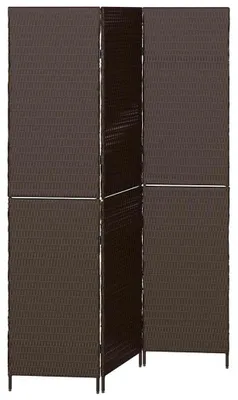 Obrázek produktu pro Skládací přepážka z polyratanu, hnědá, rozměry 146 x 180 cm