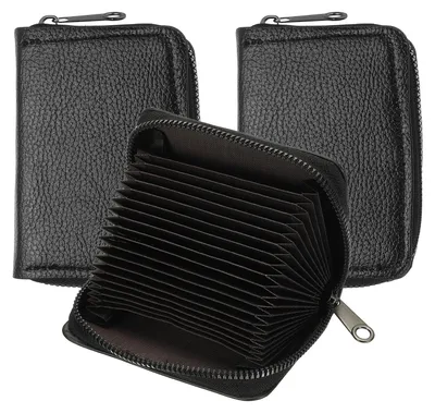 Immagine prodotto di Portafoglio portatile per carte di credito con cerniera e 18 scomparti per carte, colore nero