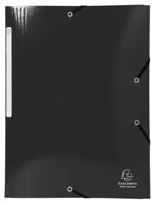 Produktbild von Exacompta 55821E Ordner mit 3 Registerblättern und Gummiband, DIN A4, Maxi Capacity, schwarz