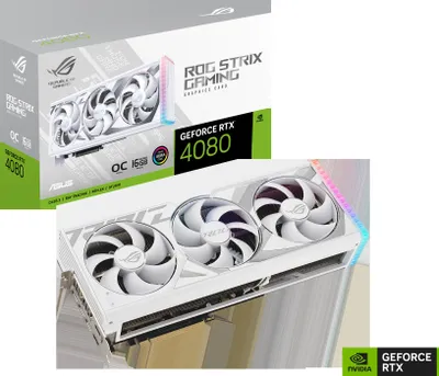 Produktbild von ASUS ROG -STRIX-RTX4080-O16G-WHITE NVIDIA GeForce RTX 4080 16 GB GDDR6X