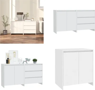 Produktbild von vidaXL 2 tlg. Sideboard Weiß Holzwerkstoff - Sideboard - Sideboards - Buffet-Sideboard - Lagerschrank