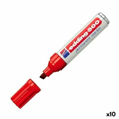 Produktbild von Edding 4-500 002, Rot, Meißel, Rot, Weiß, Aluminium, 2 mm, 7 mm
