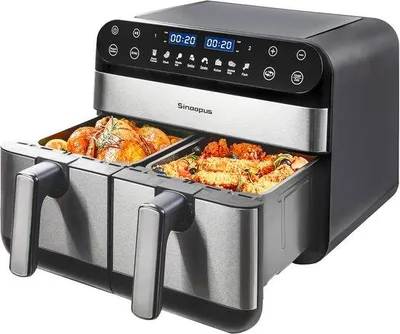 Productafbeelding van XXL Heteluchtfriteuse 10 Liter met Dubbele Kamer - Dual Zone Airfryer