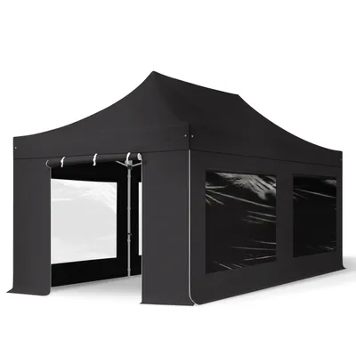 Produktbild von TOOLPORT 3x6m Aluminium Faltpavillon, inkl. 4 Seitenteile, schwarz