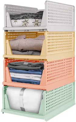 Produktbild von Kleiderkast Organizer 4-teilig, aufklappbar, stapelbar, farbenfroh