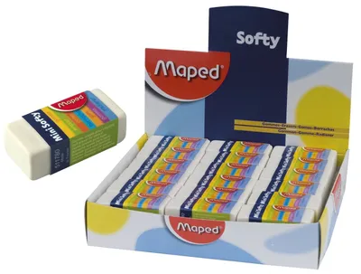 Image de 36x Maped 511780 Gomme à effacer Mini Softy Plastic 18 x 12,5 x 39 mm