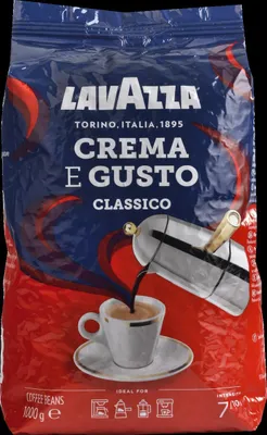 Produktbild von Lavazza, Crema e Gusto Classico, Geröstete Kaffeebohnen, mit Würzigen Aromanoten, Ideal für Espresso, Arabica und Robusta Kaffeebohnen, Intensität 8/10, Dunkle Röstung, 1 Packung mit 1 Kg