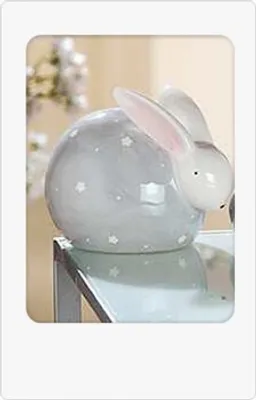 Produktbild von Osterhase 1 Keramik Hase Gordo grau/weiß glasiert Modell sortiert