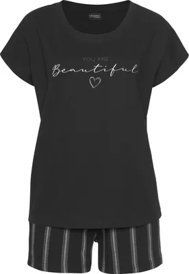Produktbild von Vivance Dreams Shorty 2 -teilig schwarz-gestreift Größe 40/42