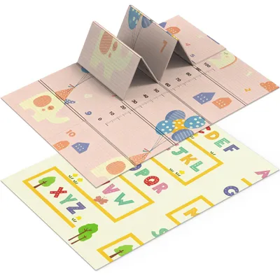 Produktbild von Arvioo Krabbelmatte Faltbar 180x120x1cm für Baby, Beidseitig Verwendbare Spielmatte mit Kantenschutz, Spielteppich, Wasserdicht für Innen & Outdoor