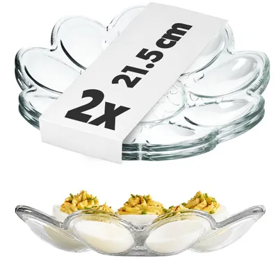 Zdjęcie produktu dla KADAX Talerz Na Jajka Półmisek Szklany Do Jaj 2szt