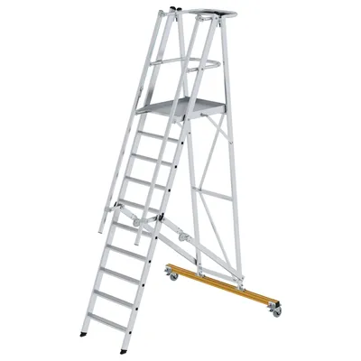 Zdjęcie produktu dla Aluminiowa drabina podestowa, mobilna, składana, 10 stopni 52310