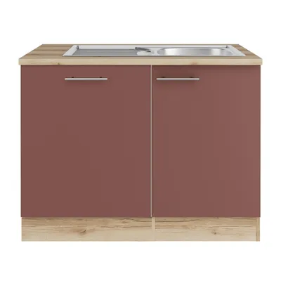 Produktbild von Optifit Spülenschrank inkl Spüle Geschirrspülerblende für vollintegrierte Geschirrspüler Bari407 BxTxH 110 x 60 x 84,8 c