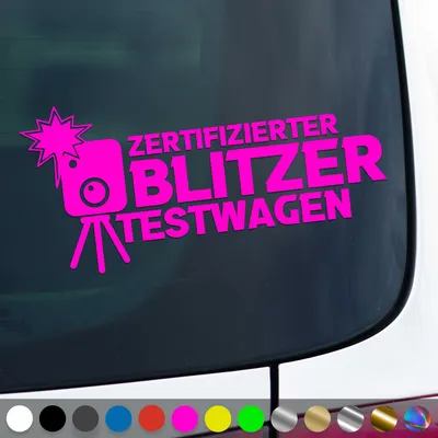 Produktbild von PantherPixel er  Aufkleber Testwagen Sticker Auto Geschenkidee Farbe Neon-Pink