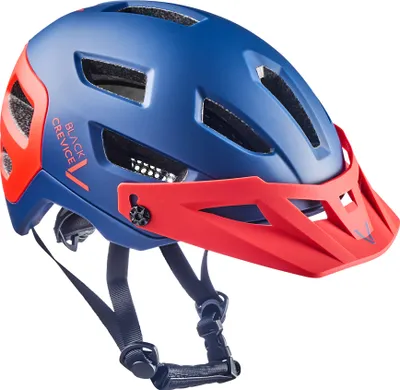 Obrázek produktu pro BLACK CREVICE - Dámská a pánská MTB - cyklistická přilba - ENDURO | Barva: modrá/červená | Velikost: S/M (54-58 cm)