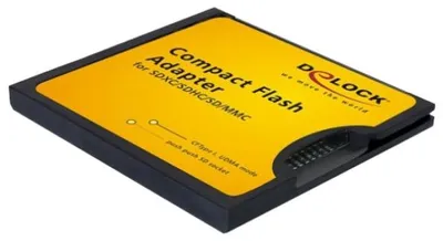 Produktbild von DeLOCK 61796 CompactFlash-Adapter - SDHC, miniSD, microSD, microSDHC, TransFlash, MultiMediaCard (MMC) Speicherkarte, CompactFlash Type II, SD, SDXC
