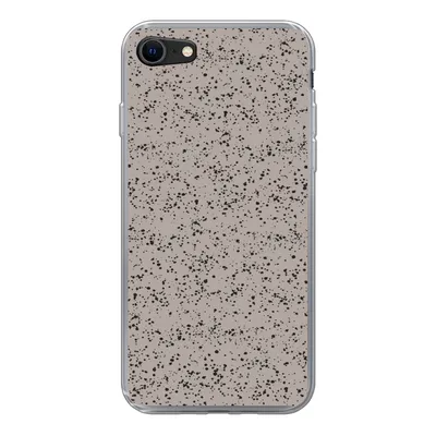 Produktbild von MuchoWow® Handyhülle Schutzhülle Hülle für iPhone 8 Polka dots - Schwarz - Grau Silikon Softcase Handy Hülle - Schutzhaube
