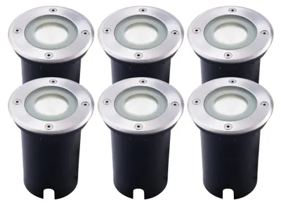 Produktbild von Ledvion 6er Set LED Bodenstrahler Außen IP67 3W 230V 345Lm 6500K GU10 weiss