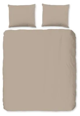 Productafbeelding van Good Morning Dekbedovertrek "Uni" - Bruin - (200x220 cm) - 100% Katoen