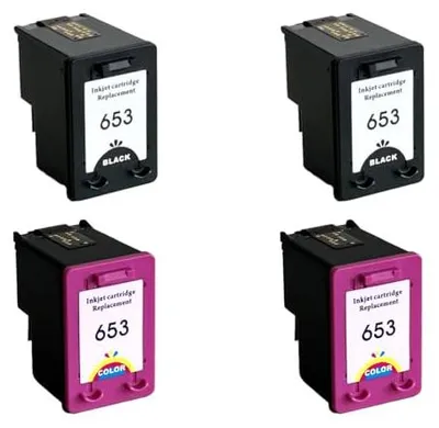 Eurotone 4x Tintenpatrone kompatibel mit HP 653XL Farbe, Schwarz – Produktansicht 1