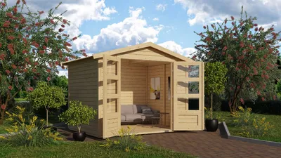 Produktbild von Karibu Gartenhaus Gerätehaus Amberg 3 naturbelassen 246x186x209 cm