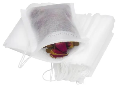Produktbild von 200 Teefilterbeutel, leere, ungebleichte Papier-Teebeutel mit Kordelzug, Einweg-Teebeutel für losen Tee, Dufttee, Gewürztee, Kaffee und Kräutertee