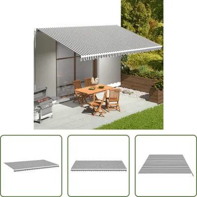 Produktbild von The Living Store Markisenbespannung Anthrazit und Weiß 6x3,5 m