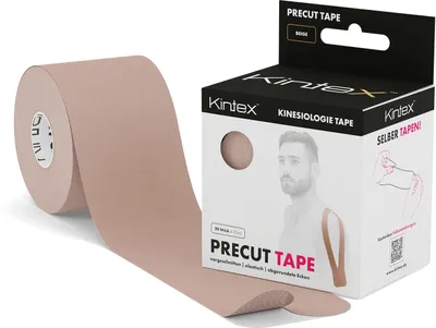 Produktbild von Kintex Kinesiologie Tape PreCut, 20 Streifen [25cm x 5cm] vorgeschnitten Beige