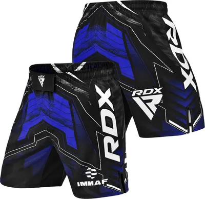 Produktbild von RDX MMA Shorts Sporthose Herren Kurz, IMMAF Boxen Trainingshose Männer, Kickboxen Muay Thai Boxing Grappling Boxhose Sparring, Freefight Martial Arts Kampfshorts Fitness
