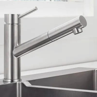 Immagine prodotto di Miscelatore da cucina estraibile, con rotazione di 150°, in cromo, monocomando, per la cucina