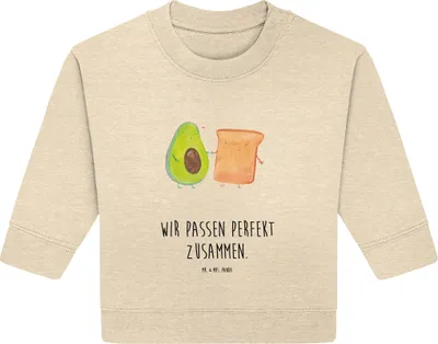 Produktbild von Mr. & Mrs. Panda Organic Baby Pullover Avocado Toast 12. - 18. Monat - Natural Raw - Geschenk, Liebe, Bullover, Hochzeit, Hochzeitsgeschenk