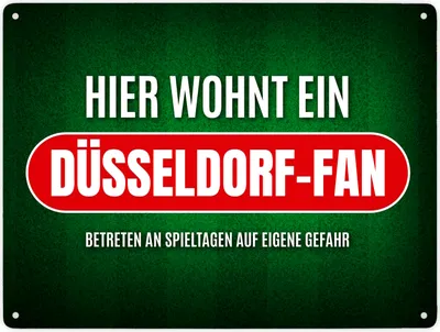 Produktbild von Hier wohnt ein Düsseldorf-Fan Metallschild XXL mit Rasen Motiv