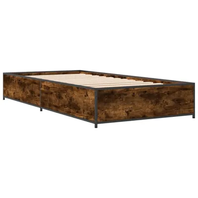 Produktbild von Bettgestell Räuchereiche 75x190 cm Holzwerkstoff und Metall