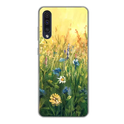 Produktbild von MuchoWow® Handyhülle Schutzhülle Hülle für Samsung Galaxy A50 Blumen - Aquarell - Sonne Silikon Softcase Handy Hülle - Mobiltelefonhülle