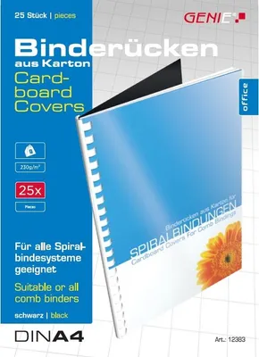 Produktbild von GENIE Karton-Rücken A4 schwarz 25 Stk