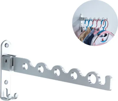 Produktbild von Kleiderlüfter Edelstahl, Kleiderhaken für Balkon, kleiderhänger Klappbar Außen Kleiderstange Wandmontag