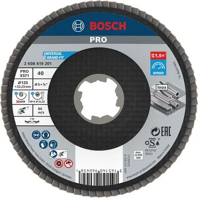 Produktbild von PRO X571 Fächerschleifscheibe X-Lock, abgewinkelt, 125 mm, K40