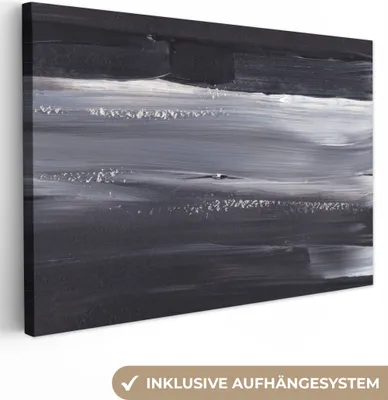 Zdjęcie produktu dla MuchoWow® - Obraz na płótnie - Kolor - Abstrakcja - Czarny, fototapeta, dekoracja ścienna, obrazy do salonu, 120x80cm