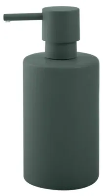 Produktbild von Spirella Seifenspender "Tube" | mit Edelstahlpumpe | Flüssigseifen-Spender | Porzellan | 300ml | Langliebig und Robust | matt Dunkelgrün
