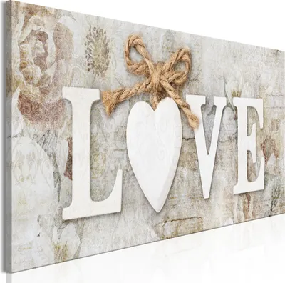 Produktbild von Modernes Wandbild m-C-0457-b-a (150x50 cm) - 1 Teilig Bilder Fotografie auf Leinwand Foto Bild Dekoration Wand Bilder Kunstdruck LOVE HERZ