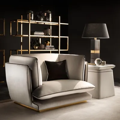 Zdjęcie produktu dla Designerska kanapa materiałowa fotel 1 osobowy tapicerowany sofy klubowe nowe