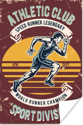 Produktbild von MuchoWow® Poster Laufen - Sport - Retro 20x30 cm - Papierdruck