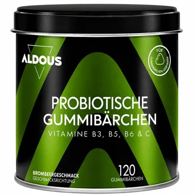 Produktbild von Probiotika Darmsanierung - 120 Gummies mit Natürlichem Brombeergeschmack - Darmflora, Blähungen, Völlegefühl - Bifidobacterium, Lactobacillus