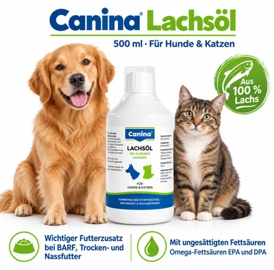 Produktbild von Canina Lachsöl für Hund & Katze 500 ml Nahrungsergänzung