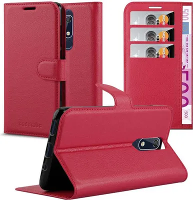 Image de Cadorabo Housse pour Nokia 5.1 Housse de protection rouge Etui pour téléphone portable Case Cover Fermeture magnétique
