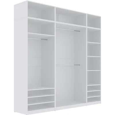 Produktbild von Marmex Kleiderschrank TRES M/N Weiß ohne Türen für Schlafzimmer mit Aufsätzen 230x246x51cm