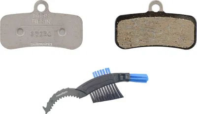 Produktbild von Shimano Fahrrad Scheibenbremsbeläge - Disc Brake Pads D-Typ D03S inkl. maxxi4you Fahrrad Kettenbürste