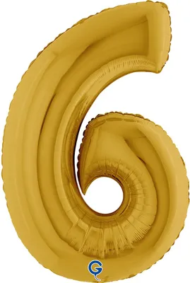 Produktbild von XXL Zahlen Folienballon 40"/102cm | Gold5 Zahl: 6